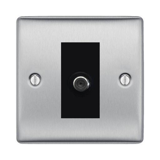 BG Nexus Metal Brushed Steel Satellite Socket NBS64B Available from RS Electrical Supplies