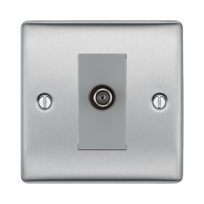 BG Nexus Metal Brushed Steel Satellite Socket NBS64G