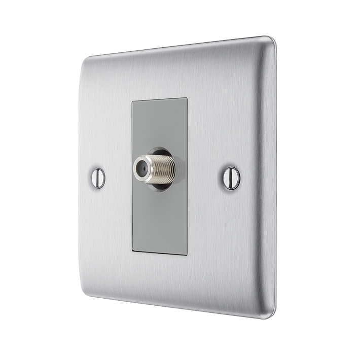 BG Nexus Metal Brushed Steel Satellite Socket NBS64G