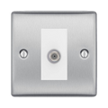 BG Nexus Metal Brushed Steel Satellite Socket NBS64W Available from RS Electrical Supplies