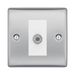 BG Nexus Metal Brushed Steel Satellite Socket NBS64W Available from RS Electrical Supplies