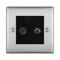 BG Nexus Metal Brushed Steel TV & Satellite Socket NBS65B Available from RS Electrical Supplies