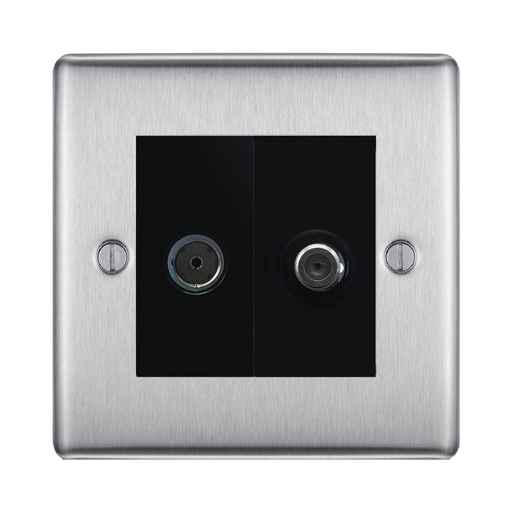BG Nexus Metal Brushed Steel TV & Satellite Socket NBS65B Available from RS Electrical Supplies