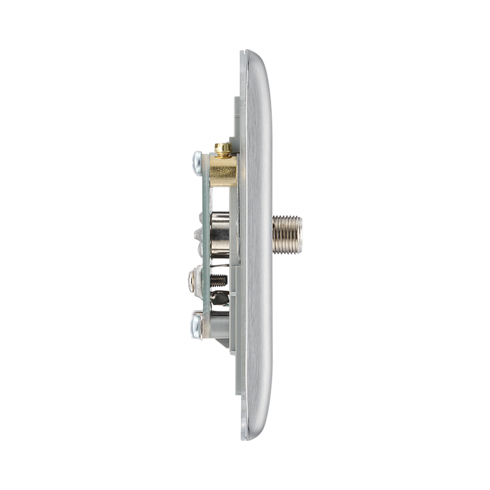 BG Nexus Metal Brushed Steel TV & Satellite Socket NBS65G