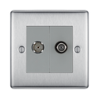 BG Nexus Metal Brushed Steel TV & Satellite Socket NBS65G