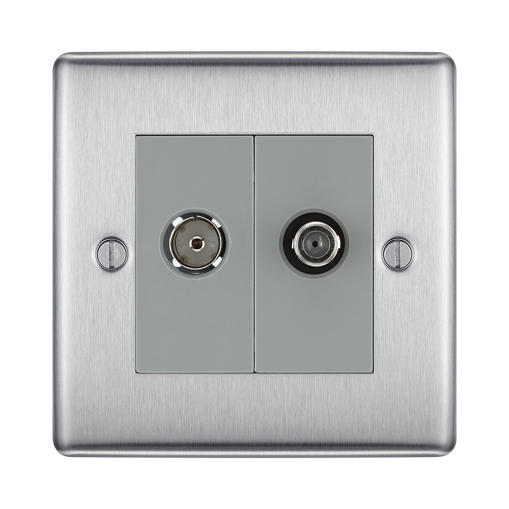 BG Nexus Metal Brushed Steel TV & Satellite Socket NBS65G | RS ...