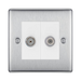 BG Nexus Metal Brushed Steel TV & Satellite Socket NBS65W Available from RS Electrical Supplies