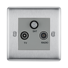 BG Nexus Metal Brushed Steel TV/FM/SAT Socket NBS67G
