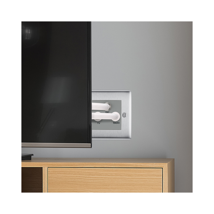 BG Nexus Metal Brushed Steel TV/FM/SAT Socket NBS67G
