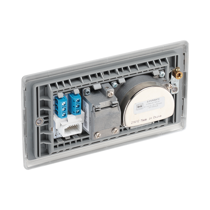 BG Nexus Metal Brushed Steel Combination TV Socket NBS68G