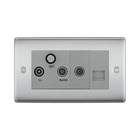 BG Nexus Metal Brushed Steel Combination TV Socket NBS68G