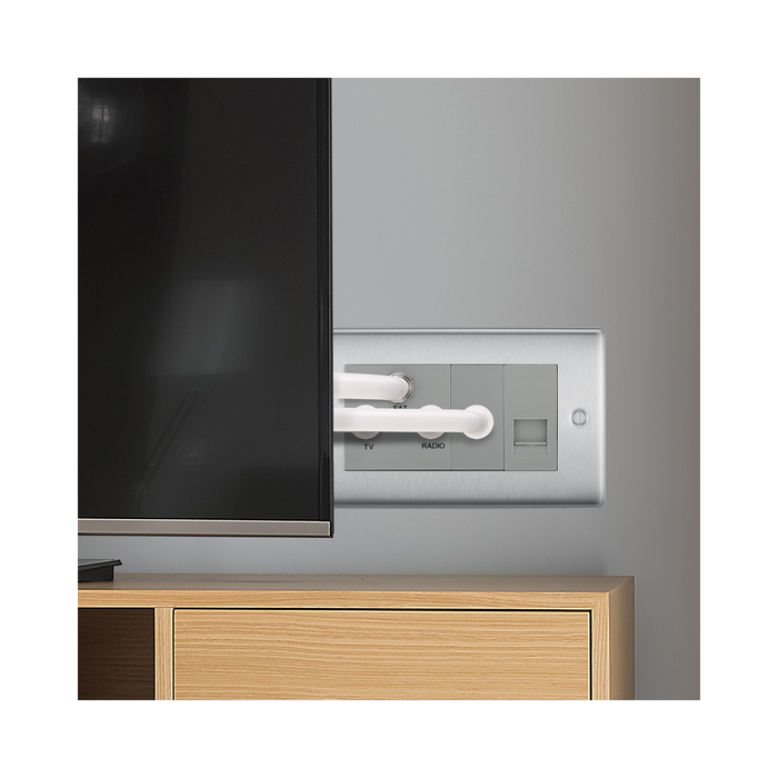 BG Nexus Metal Brushed Steel Combination TV Socket NBS68G