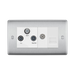 BG Nexus Metal Brushed Steel Combination TV Socket NBS68W Available from RS Electrical Supplies