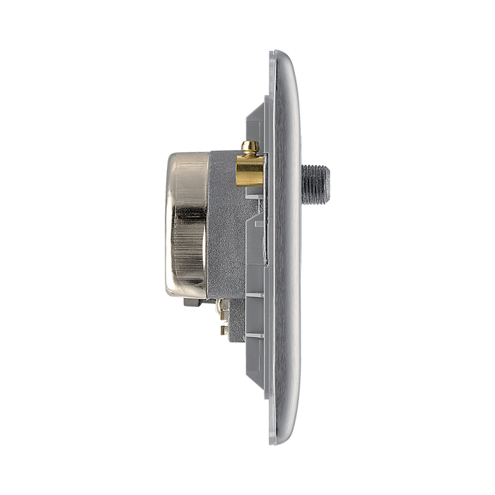 BG Nexus Metal Brushed Steel Combination TV Socket NBS69G