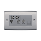 BG Nexus Metal Brushed Steel Combination TV Socket NBS69G