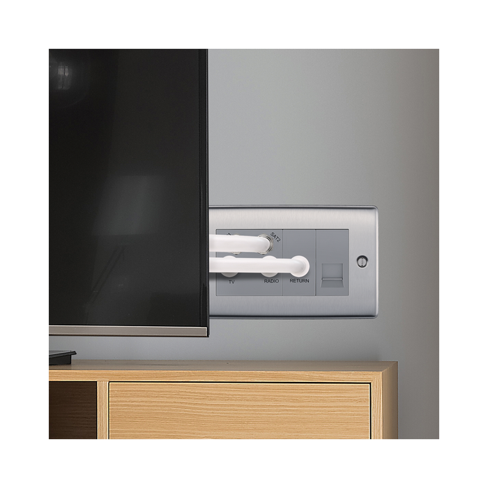 BG Nexus Metal Brushed Steel Combination TV Socket NBS69G
