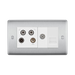 BG Nexus Metal Brushed Steel Combination TV Socket NBS69W Available from RS Electrical Supplies