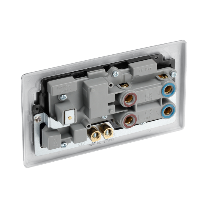 BG Nexus Metal Brushed Steel Cooker Switch with 13A Socket NBS70B