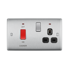 BG Nexus Metal Brushed Steel Cooker Switch with 13A Socket NBS70B