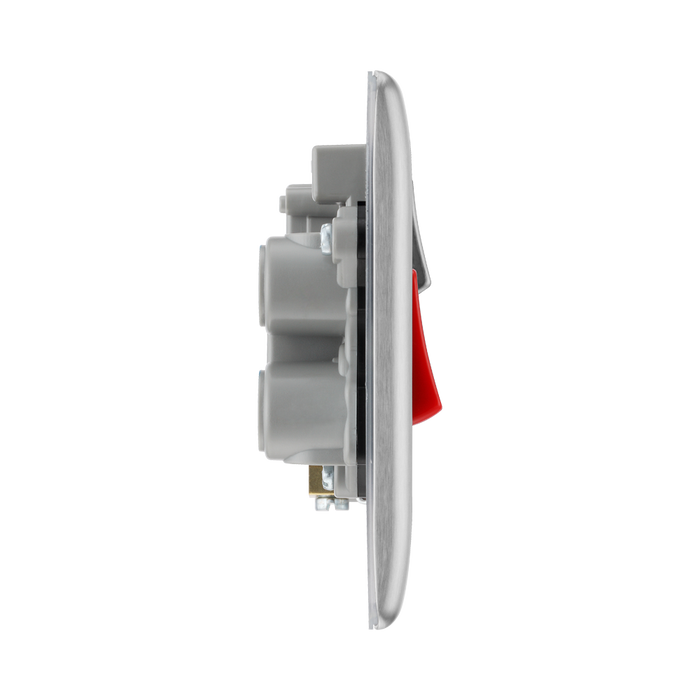 BG Nexus Metal Brushed Steel Cooker Switch with 13A Socket NBS70B
