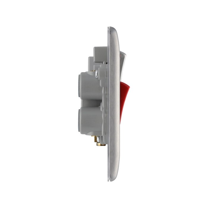 BG Nexus Metal Brushed Steel Cooker Switch with 13A Socket NBS70G