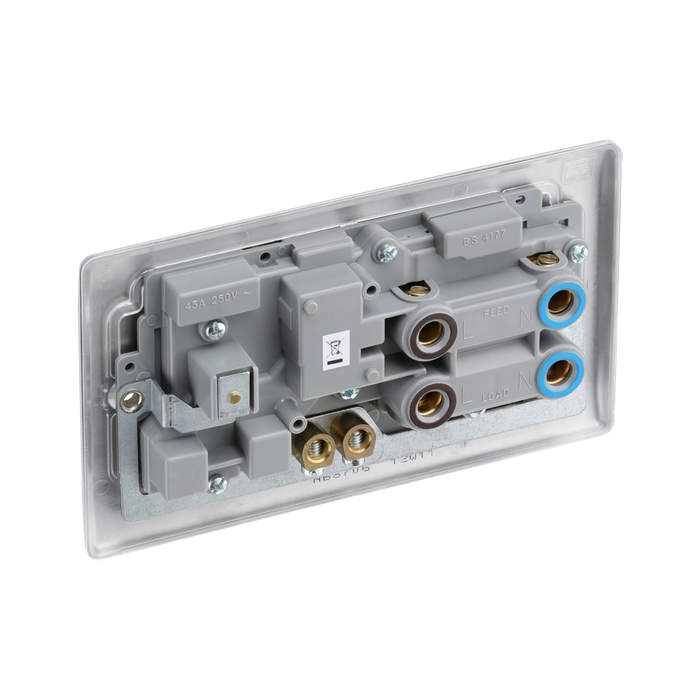 BG Nexus Metal Brushed Steel Cooker Switch with 13A Socket NBS70G