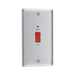 BG Nexus Metal Brushed Steel 45A Cooker Switch NBS72 – angled front view