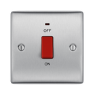 BG Nexus Metal Brushed Steel 45A Cooker Switch NBS74