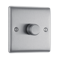BG Nexus Metal Brushed Steel 1G Dimmer Switch NBS81 Available from RS Electrical Supplies