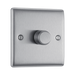 BG Nexus Metal Brushed Steel 1G Dimmer Switch NBS81 Available from RS Electrical Supplies