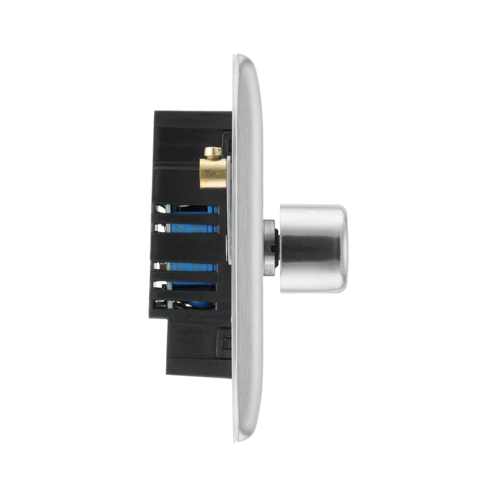 BG Nexus Metal Brushed Steel 1G Dimmer Switch NBS81