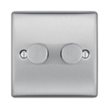 BG Nexus Metal Brushed Steel 2G Dimmer Switch NBS82 Available from RS Electrical Supplies