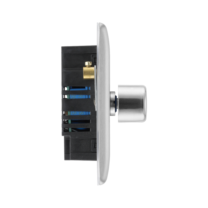 BG Nexus Metal Brushed Steel 2G Dimmer Switch NBS82