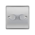 Metallic double switch on a white background