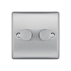 BG Nexus Metal Brushed Steel 2G Dimmer Switch NBS82