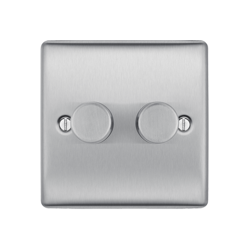 Metallic double switch on a white background