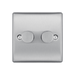 Metallic double switch on a white background