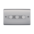 BG Nexus Metal Brushed Steel 3G Dimmer Switch NBS83 Available from RS Electrical Supplies