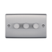 BG Nexus Metal Brushed Steel 3G Dimmer Switch NBS83 Available from RS Electrical Supplies