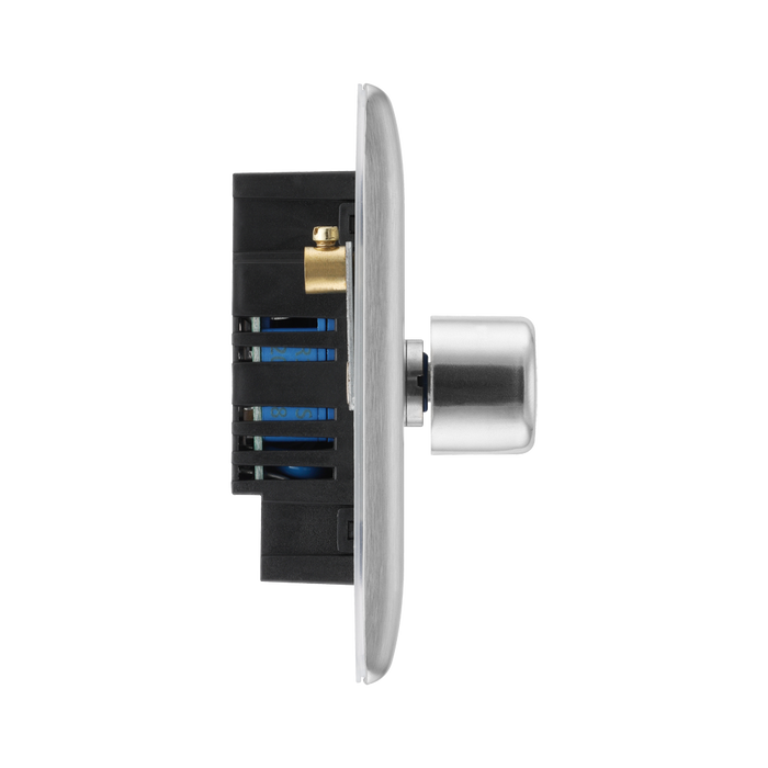 BG Nexus Metal Brushed Steel 3G Dimmer Switch NBS83