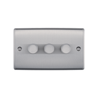 BG Nexus Metal Brushed Steel 3G Dimmer Switch NBS83