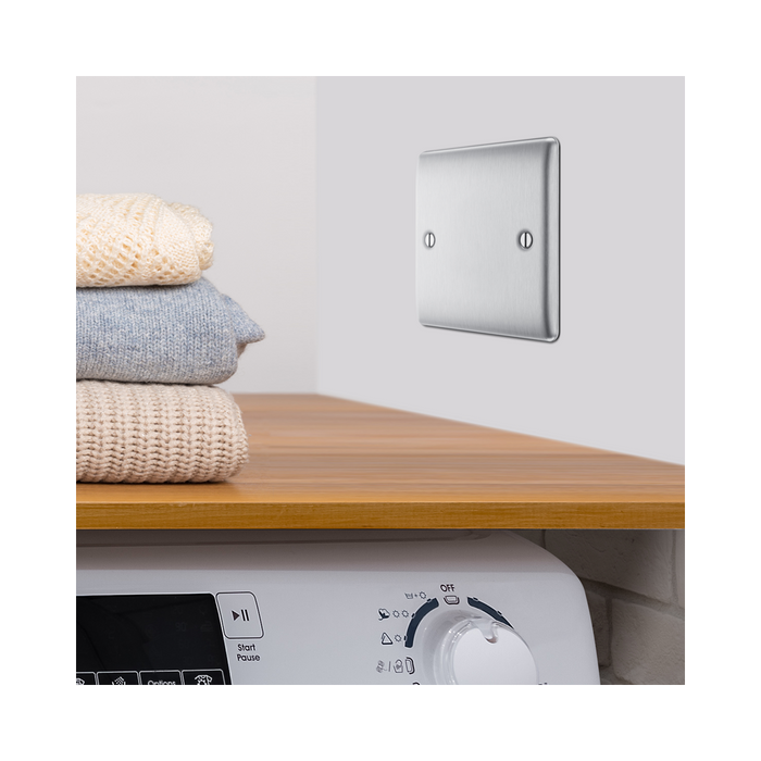 BG Nexus Metal Brushed Steel Single Blank Plate NBS94