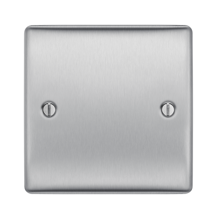 BG Nexus Metal Brushed Steel Single Blank Plate NBS94