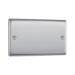 BG Nexus Metal Brushed Steel Double Blank Plate NBS95 – angled front view