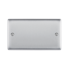 BG Nexus Metal Brushed Steel Double Blank Plate NBS95