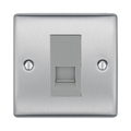 BG Nexus Metal Brushed Steel Master Telephone Socket NBSBTM1G Available from RS Electrical Supplies