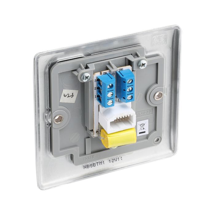 BG Nexus Metal Brushed Steel Master Telephone Socket NBSBTM1