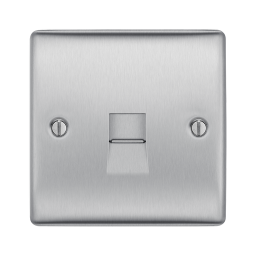Metallic light switch on a white background
