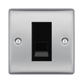 BG Nexus Metal Brushed Steel Secondary Telephone Socket NBSBTS1B Available from RS Electrical Supplies
