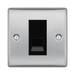 BG Nexus Metal Brushed Steel Secondary Telephone Socket NBSBTS1B Available from RS Electrical Supplies